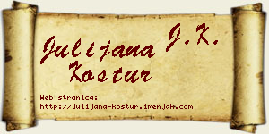 Julijana Kostur vizit kartica
